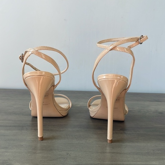 Nine West, beige strappy ankle wrap stiletto heels, women’s 8.5 - Picture 3 of 6